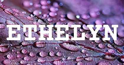 ETHELYN英文名字意義